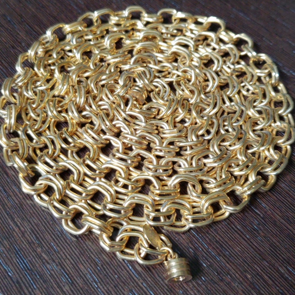 VTG Joan Rivers signature gold tone chain necklace